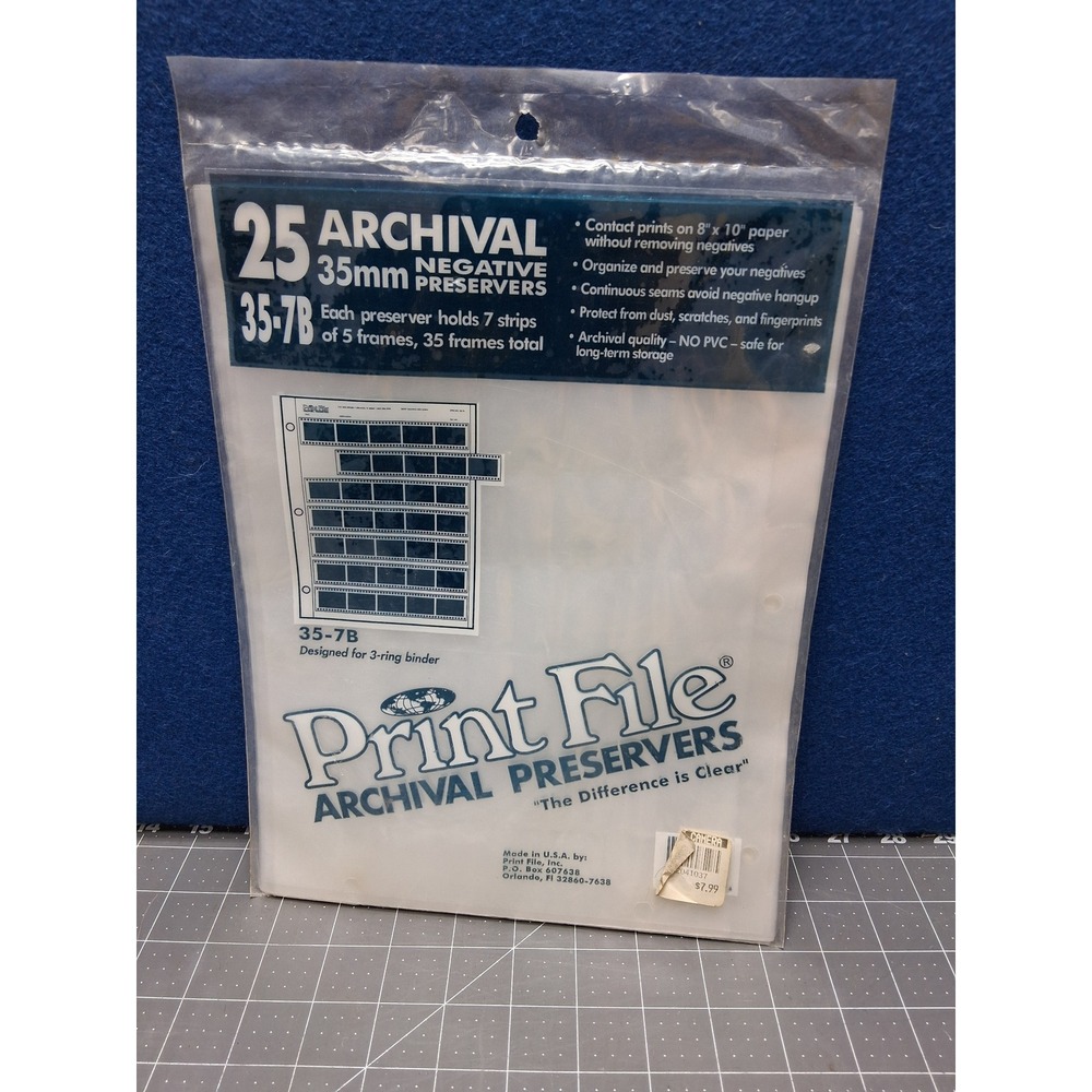 Print File 35mm Archival Negative Preservers Clear 25 Pack 357B Binder Sleeves